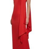 Ptd Velvet Side Tuck Bodycon Red