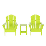 3-Piece Outdoor Patio Adirondack Conversation Seating Set