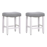 24" Upholstered Saddle Seat Set of 2 Counter Stool