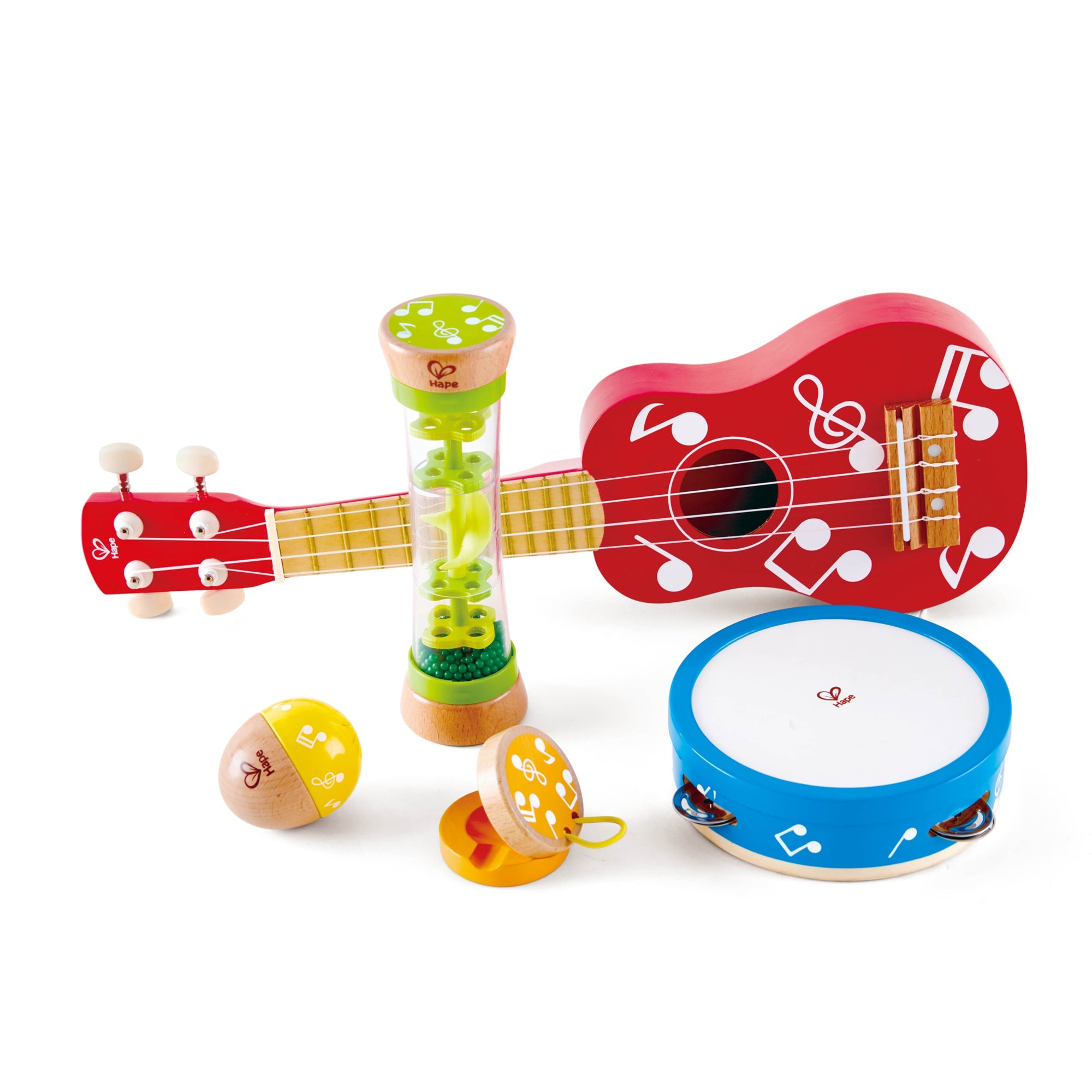 Hape Mini Band Wooden Instrument Set for Toddlers, 5 Pieces