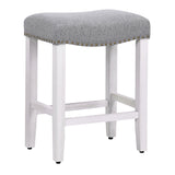 24" Upholstered Saddle Seat Set of 2 Counter Stool