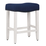 24" Upholstered Saddle Seat Set of 2 Counter Stool