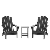 3-Piece Outdoor Patio Adirondack Conversation Seating Set